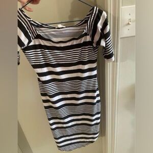 Black and white stripped dress
